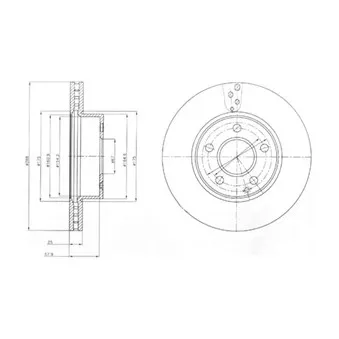 Jeu de 2 disques de frein avant DELPHI BG4227