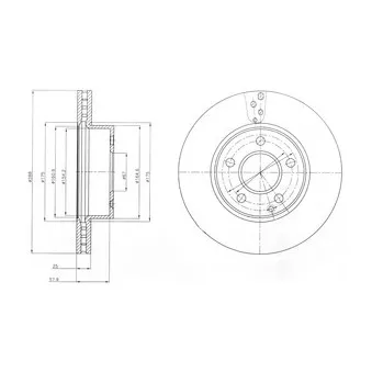 Jeu de 2 disques de frein avant DELPHI BG4227C