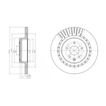 Jeu de 2 disques de frein arrière DELPHI BG4230C