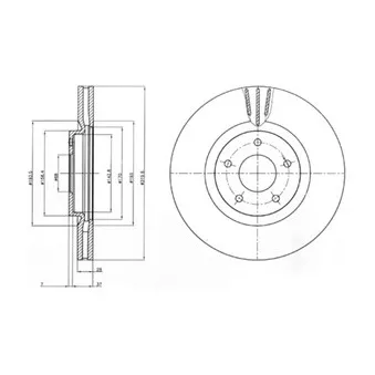 Jeu de 2 disques de frein avant DELPHI BG4231