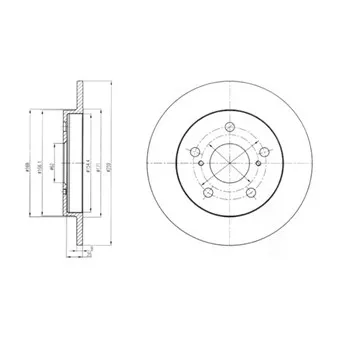 Jeu de 2 disques de frein arrière DELPHI BG4233