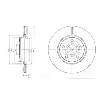 Jeu de 2 disques de frein avant DELPHI