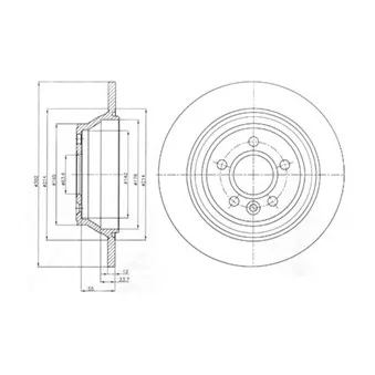 Jeu de 2 disques de frein arrière DELPHI BG4238