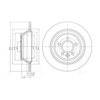 Jeu de 2 disques de frein arrière DELPHI BG4238C