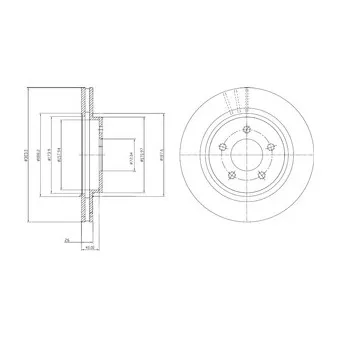 Jeu de 2 disques de frein arrière DELPHI BG4240C