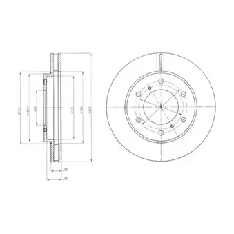 Jeu de 2 disques de frein avant DELPHI BG4257