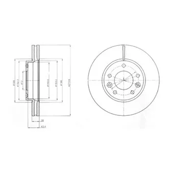 Jeu de 2 disques de frein avant DELPHI