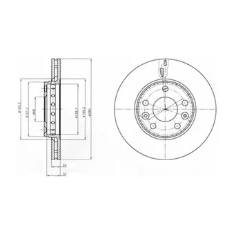 Jeu de 2 disques de frein avant DELPHI BG4265