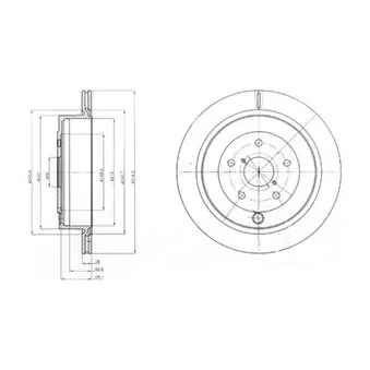 Jeu de 2 disques de frein arrière DELPHI BG4267