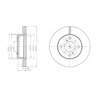 Jeu de 2 disques de frein avant DELPHI BG4271