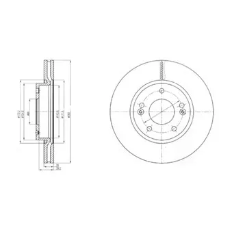 Jeu de 2 disques de frein avant DELPHI BG4281