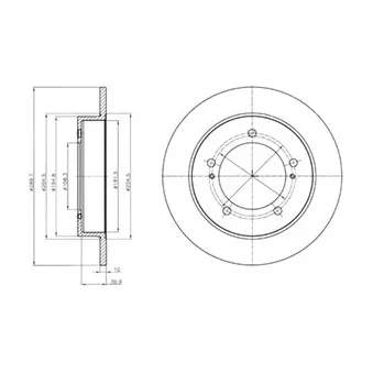 Jeu de 2 disques de frein avant DELPHI