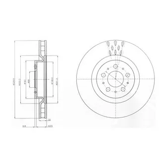 Jeu de 2 disques de frein avant DELPHI BG4305C