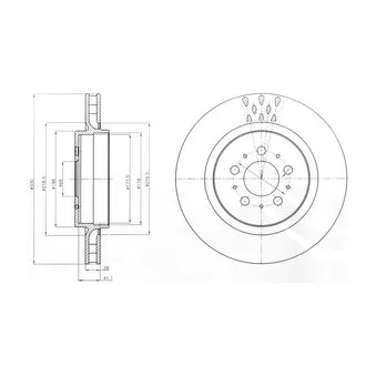 Jeu de 2 disques de frein arrière DELPHI BG4306C