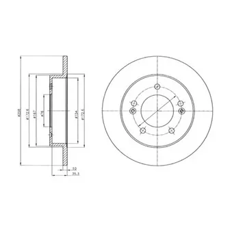 Jeu de 2 disques de frein arrière DELPHI BG4310