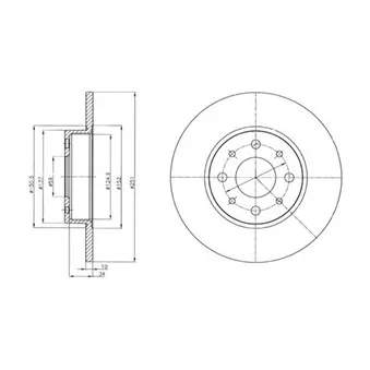 Jeu de 2 disques de frein arrière DELPHI BG4312