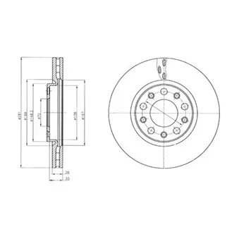 Jeu de 2 disques de frein avant DELPHI BG4314