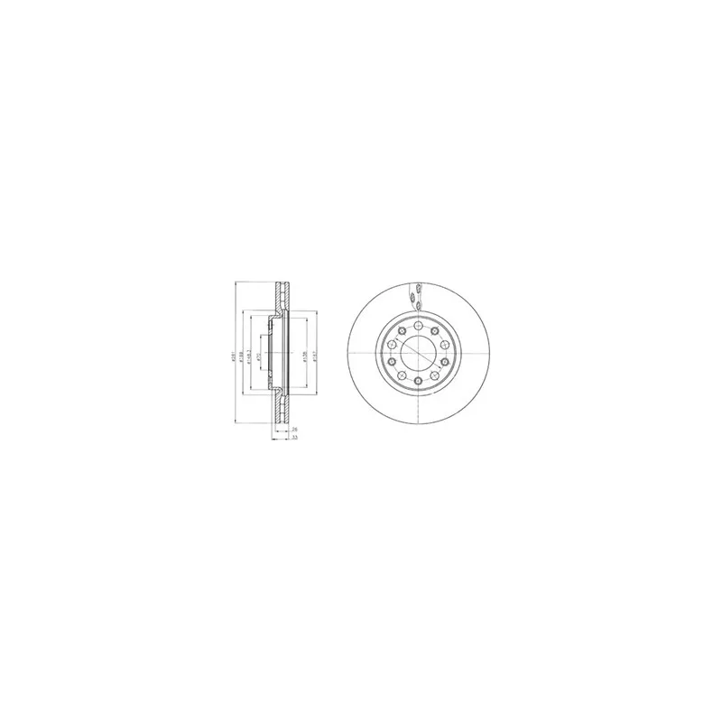 Jeu de 2 disques de frein avant DELPHI BG4314