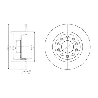 Jeu de 2 disques de frein arrière DELPHI BG4315