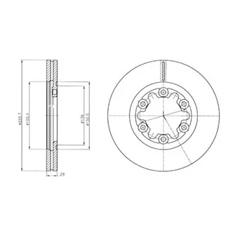 Jeu de 2 disques de frein avant DELPHI