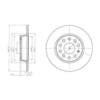 Jeu de 2 disques de frein arrière DELPHI BG4324C