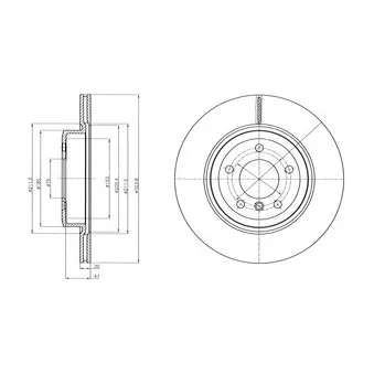 Jeu de 2 disques de frein arrière DELPHI