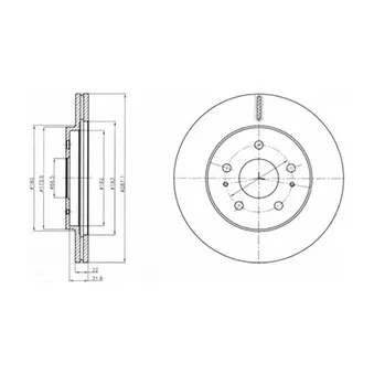 Jeu de 2 disques de frein avant DELPHI BG4326