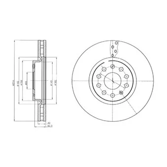 Jeu de 2 disques de frein avant DELPHI BG4330