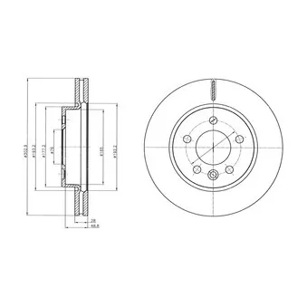 Jeu de 2 disques de frein avant DELPHI