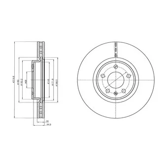 Jeu de 2 disques de frein avant DELPHI BG4346C