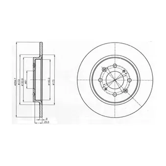 Jeu de 2 disques de frein arrière DELPHI BG4385