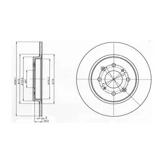 Jeu de 2 disques de frein arrière DELPHI BG4385C