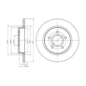 Jeu de 2 disques de frein arrière DELPHI BG4386C