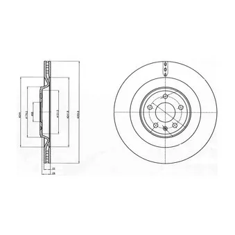 Jeu de 2 disques de frein arrière DELPHI BG4387C