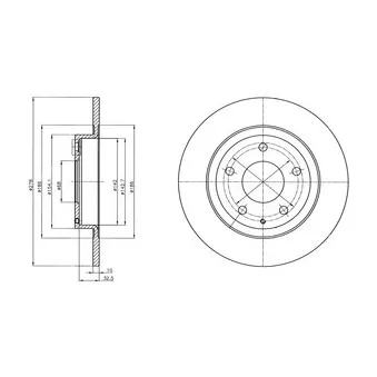 Jeu de 2 disques de frein arrière DELPHI BG4534C