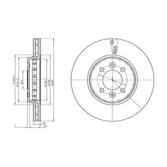 Jeu de 2 disques de frein avant DELPHI BG4536C