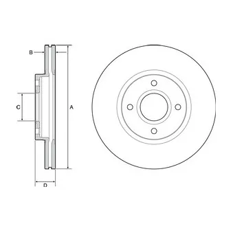 Jeu de 2 disques de frein avant DELPHI BG4569