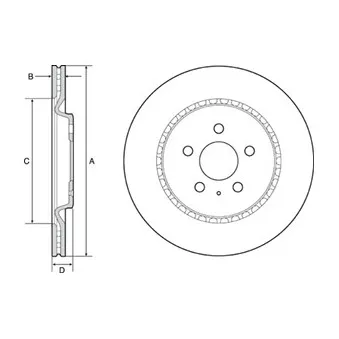 Jeu de 2 disques de frein arrière DELPHI BG4643C