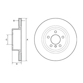 Jeu de 2 disques de frein arrière DELPHI BG4644C