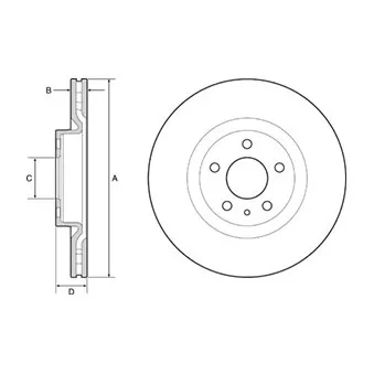 Jeu de 2 disques de frein avant DELPHI