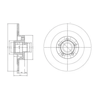 Jeu de 2 disques de frein arrière DELPHI BG9024RSC