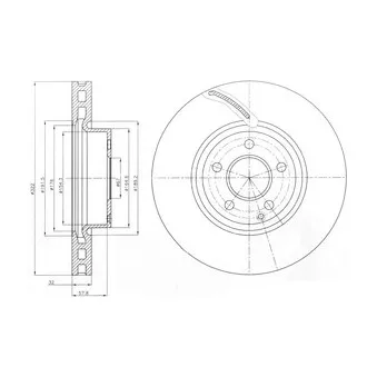 Jeu de 2 disques de frein avant DELPHI BG9075C