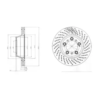 Jeu de 2 disques de frein avant DELPHI BG9097