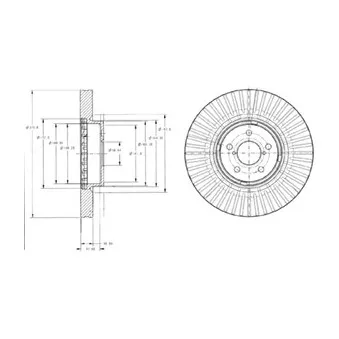 Jeu de 2 disques de frein avant DELPHI BG9105