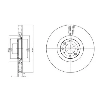 Jeu de 2 disques de frein avant DELPHI BG9107C