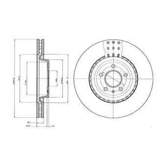 Jeu de 2 disques de frein avant DELPHI BG9110