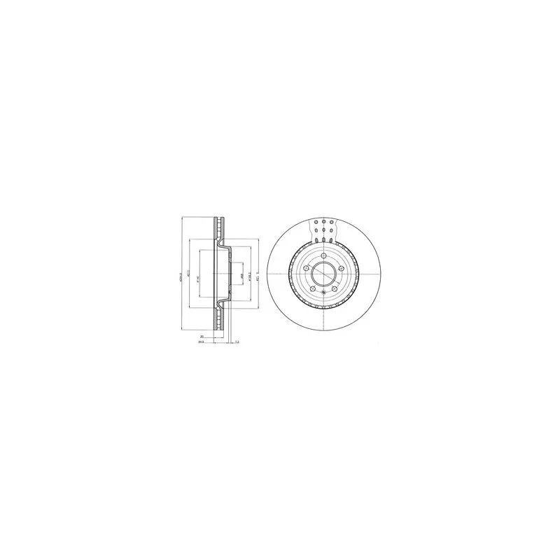 Jeu de 2 disques de frein avant DELPHI BG9110C