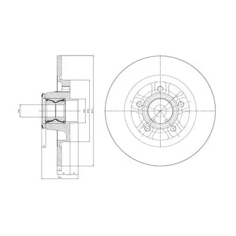 Jeu de 2 disques de frein arrière DELPHI BG9113RS