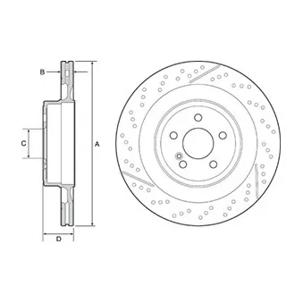 Jeu de 2 disques de frein arrière DELPHI BG9118C