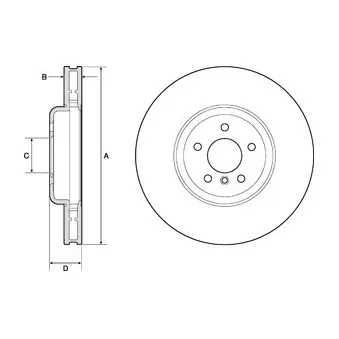 Disque de frein avant gauche DELPHI